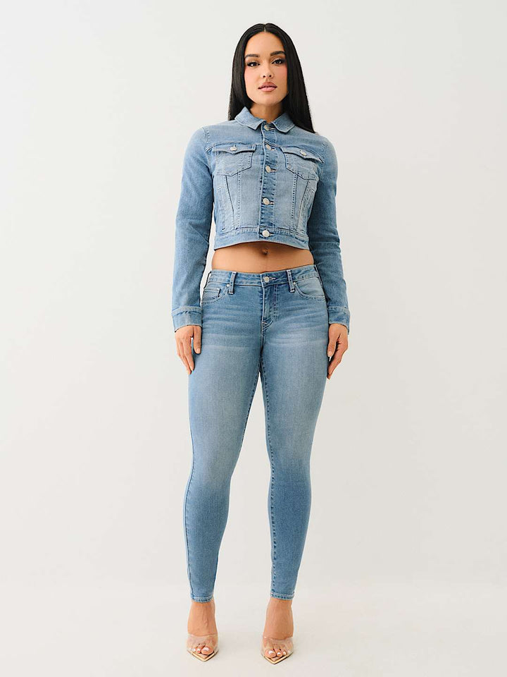 TRUE RELIGION ONLINE EXCLUSIVE JENNIE MID RISE CURVY SKINNY JEAN