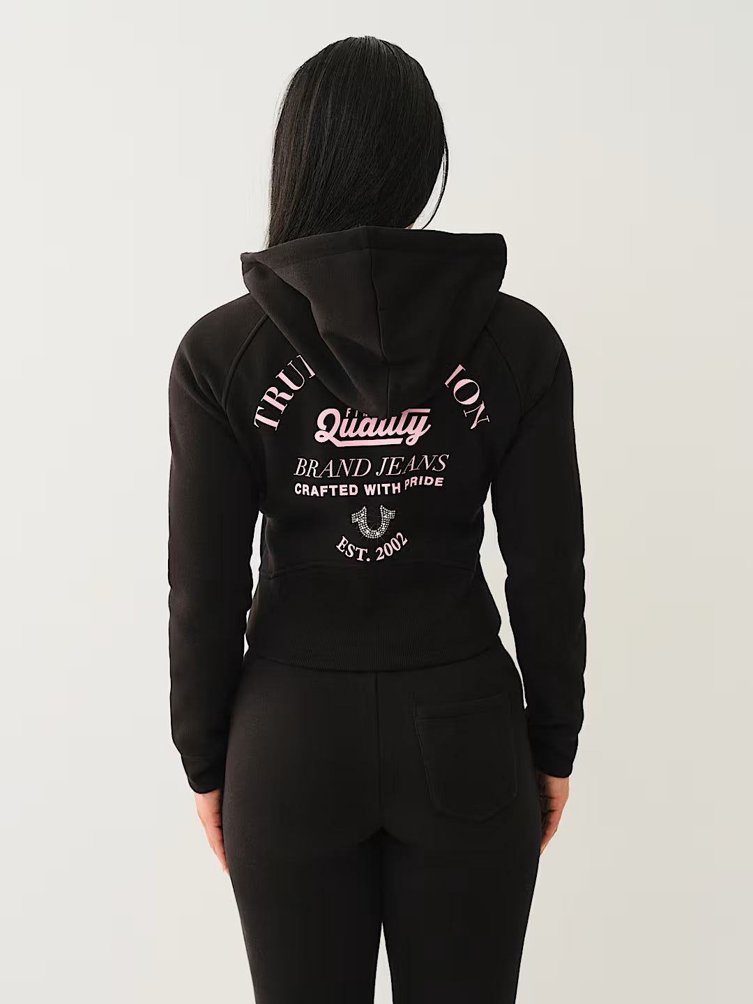 TRUE RELIGION SHRUNKEN STAR RIBBED ZIP HOODIE
