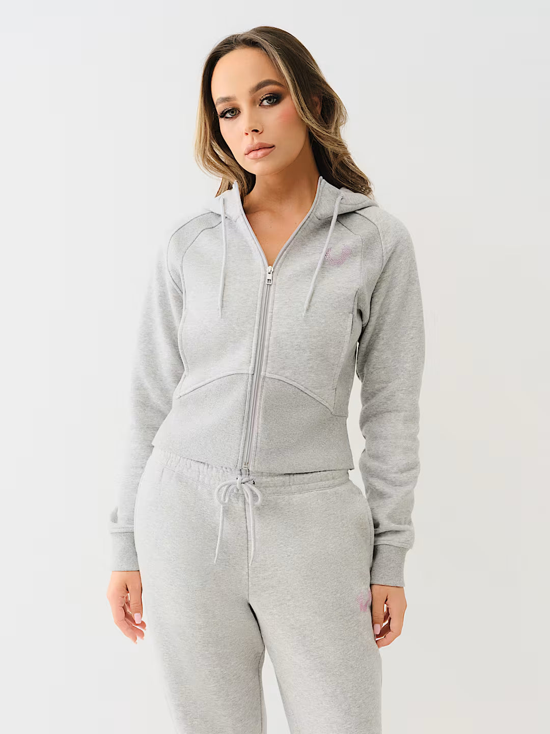 TRUE RELIGION SHRUNKEN STAR RIBBED ZIP HOODIE