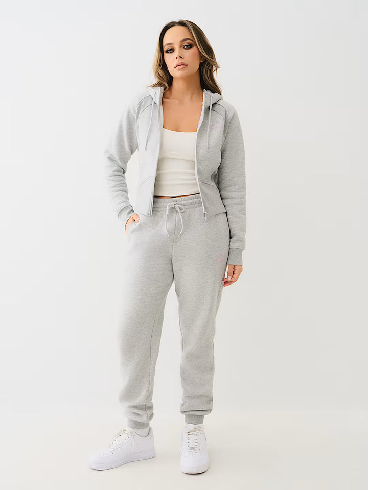 TRUE RELIGION SHRUNKEN STAR RIBBED ZIP HOODIE