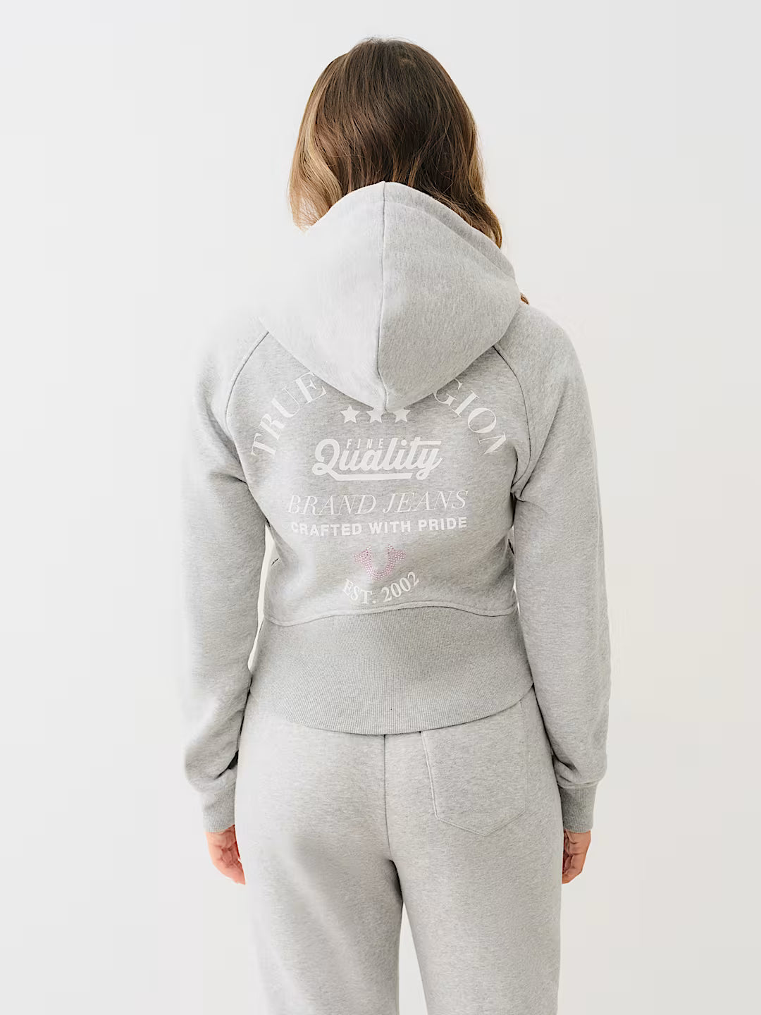 TRUE RELIGION SHRUNKEN STAR RIBBED ZIP HOODIE