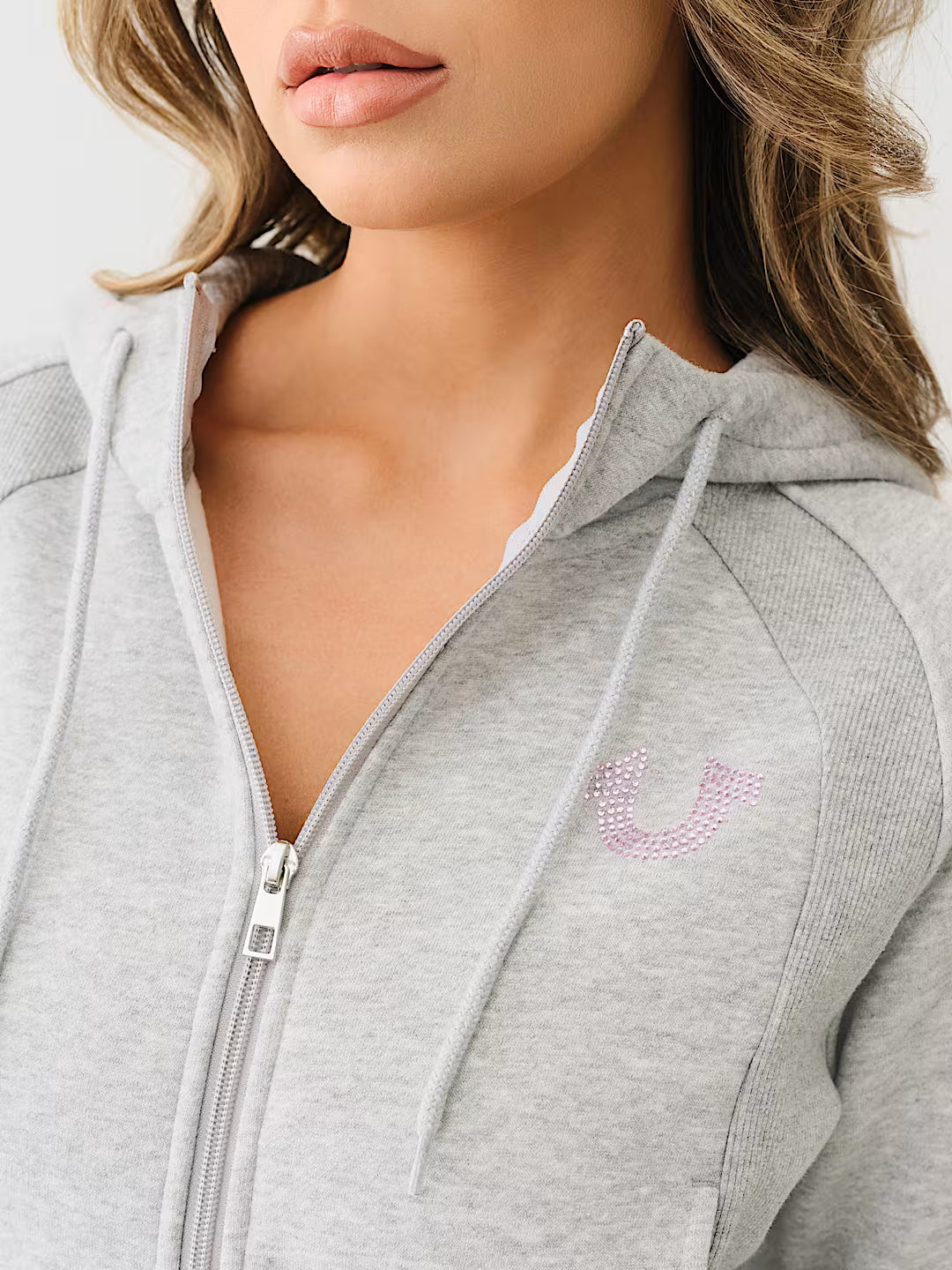 TRUE RELIGION SHRUNKEN STAR RIBBED ZIP HOODIE