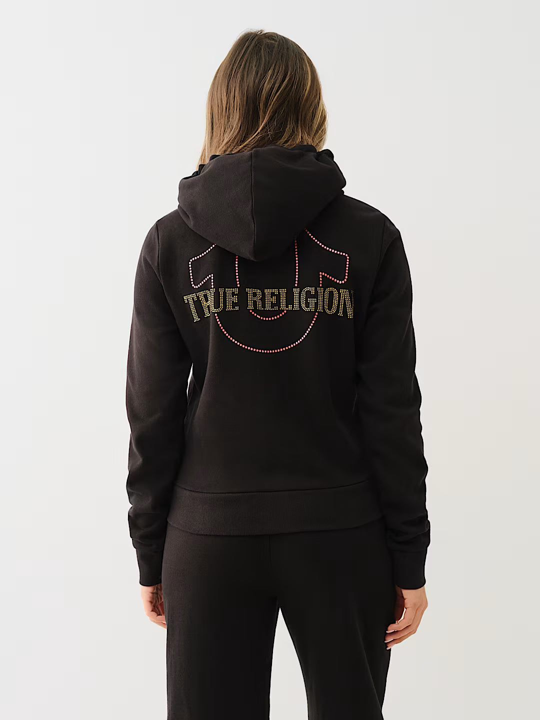 TRUE RELIGION CRYSTAL HORSESHOE ZIP HOODIE