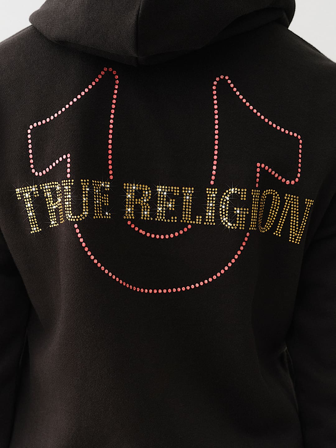 TRUE RELIGION NEW MARKDOWN CRYSTAL HORSESHOE ZIP HOODIE