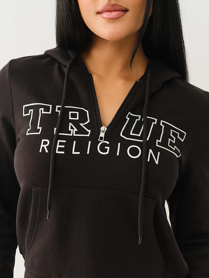 TRUE RELIGION BEST SELLER IRIDESCENT QUARTER ZIP HOODIE