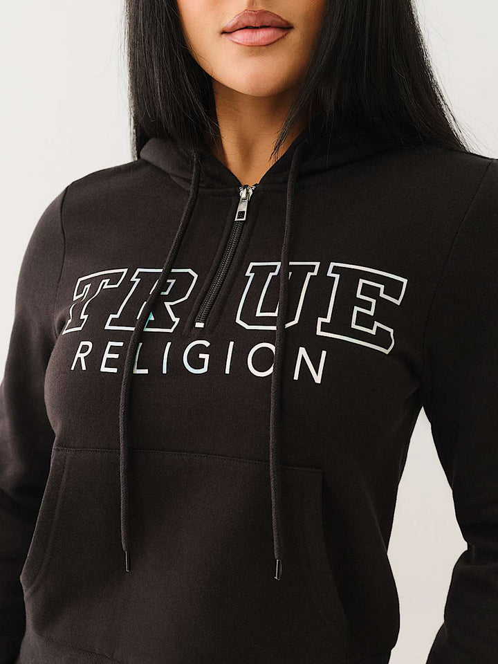 TRUE RELIGION BEST SELLER IRIDESCENT QUARTER ZIP HOODIE