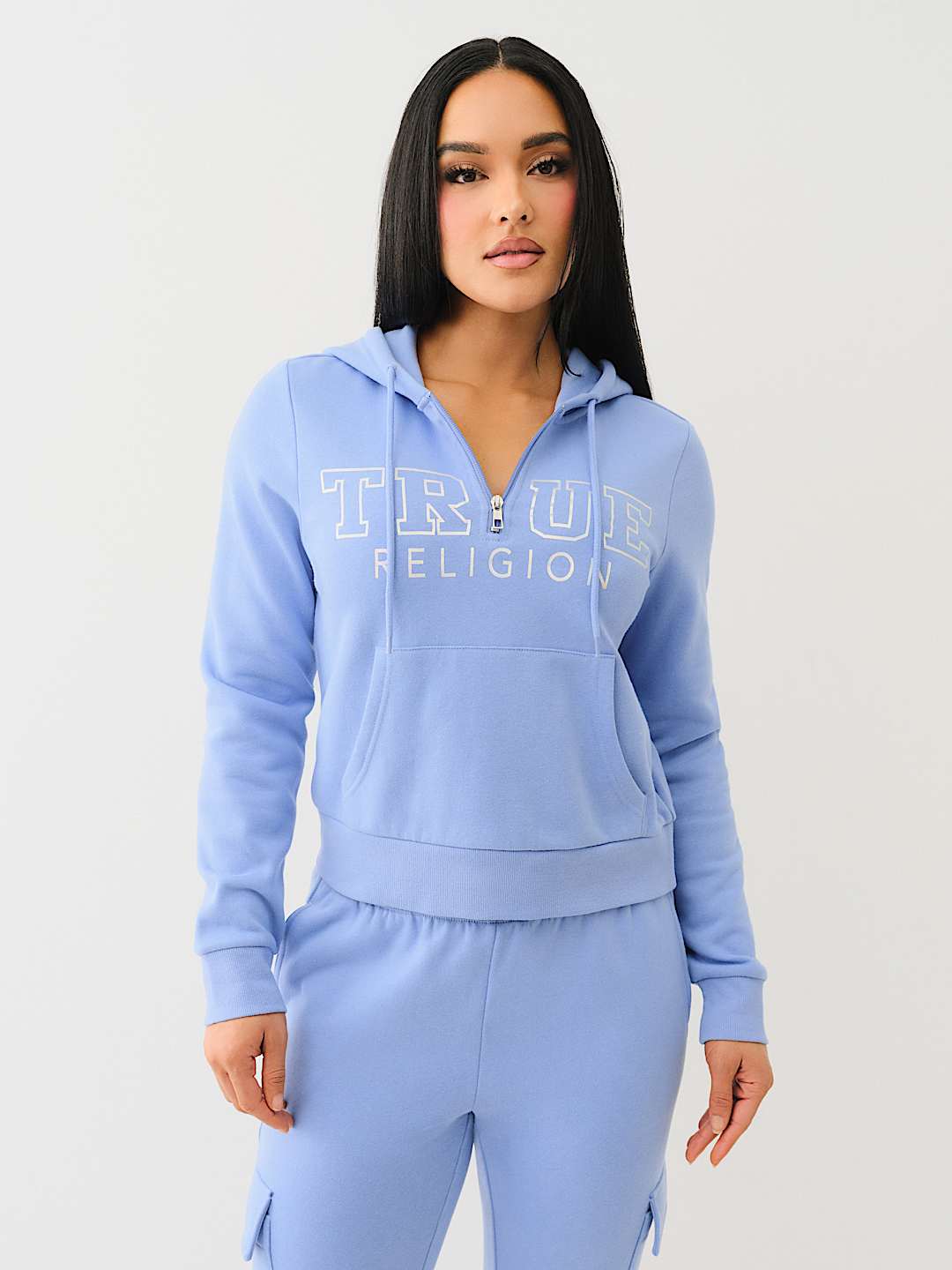 TRUE RELIGION BEST SELLER IRIDESCENT QUARTER ZIP HOODIE