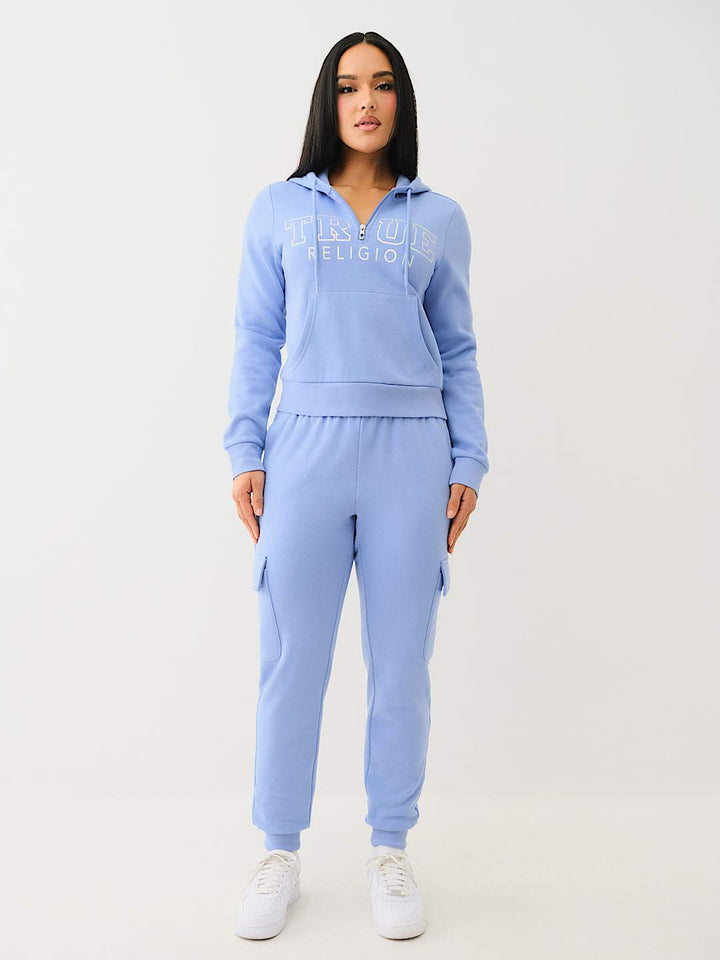 TRUE RELIGION BEST SELLER IRIDESCENT QUARTER ZIP HOODIE