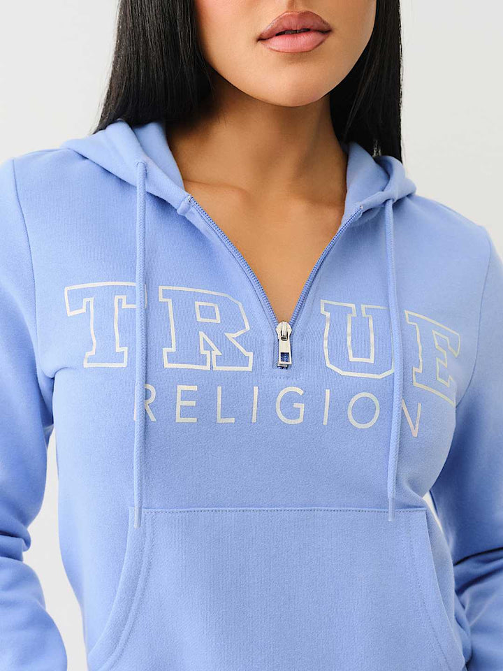 TRUE RELIGION BEST SELLER IRIDESCENT QUARTER ZIP HOODIE