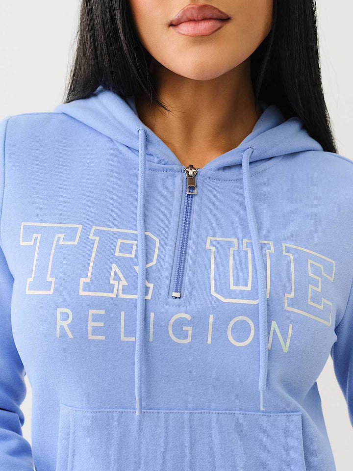 TRUE RELIGION BEST SELLER IRIDESCENT QUARTER ZIP HOODIE