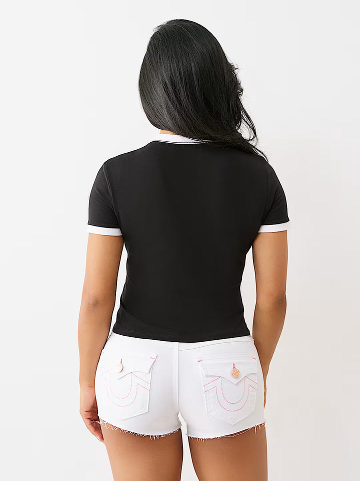 TRUE RELIGION CRYSTAL RINGER BABY TEE