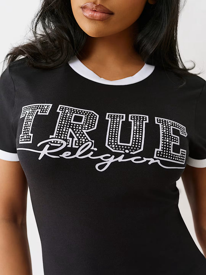 TRUE RELIGION CRYSTAL RINGER BABY TEE