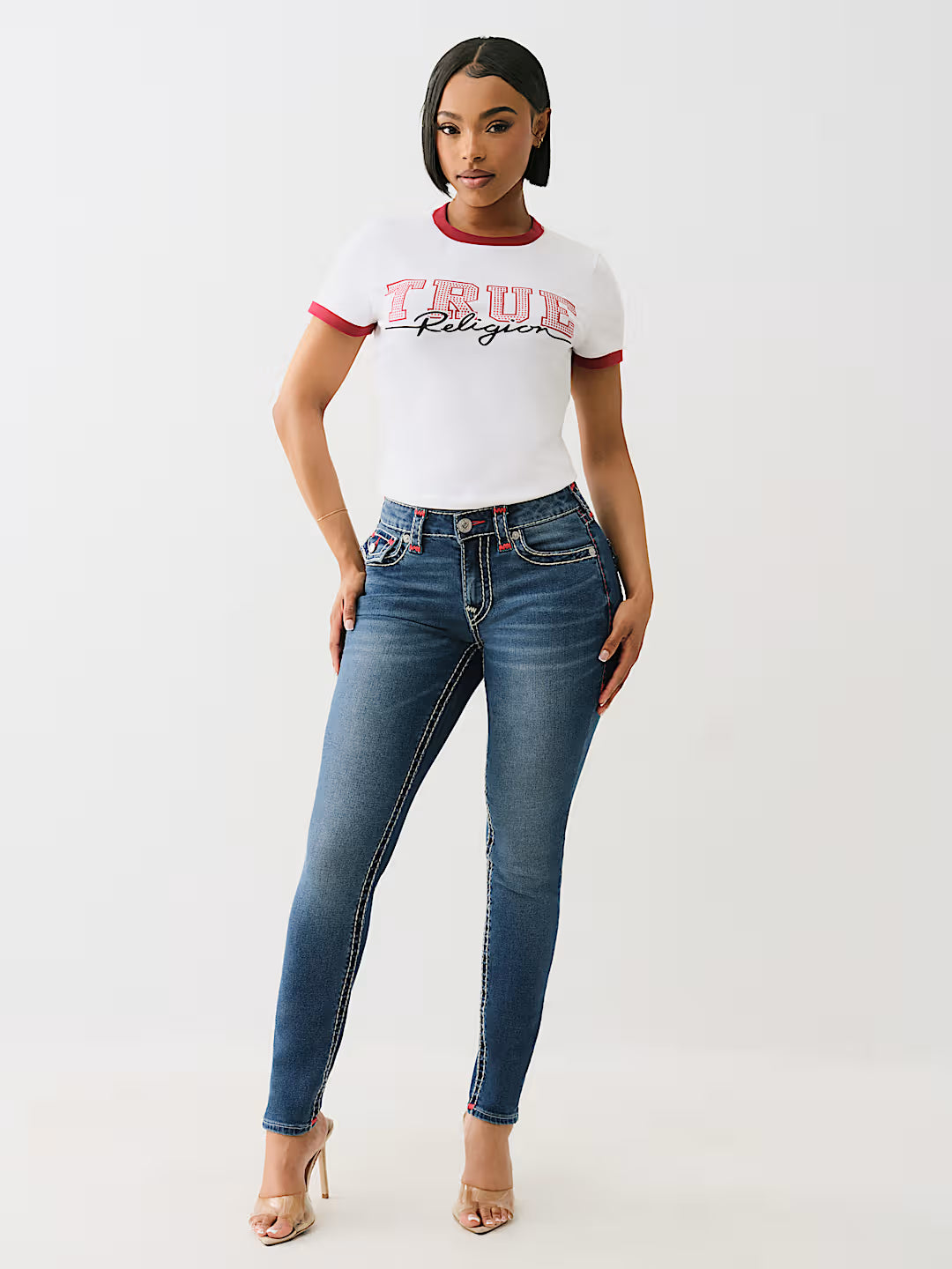 TRUE RELIGION CRYSTAL RINGER BABY TEE