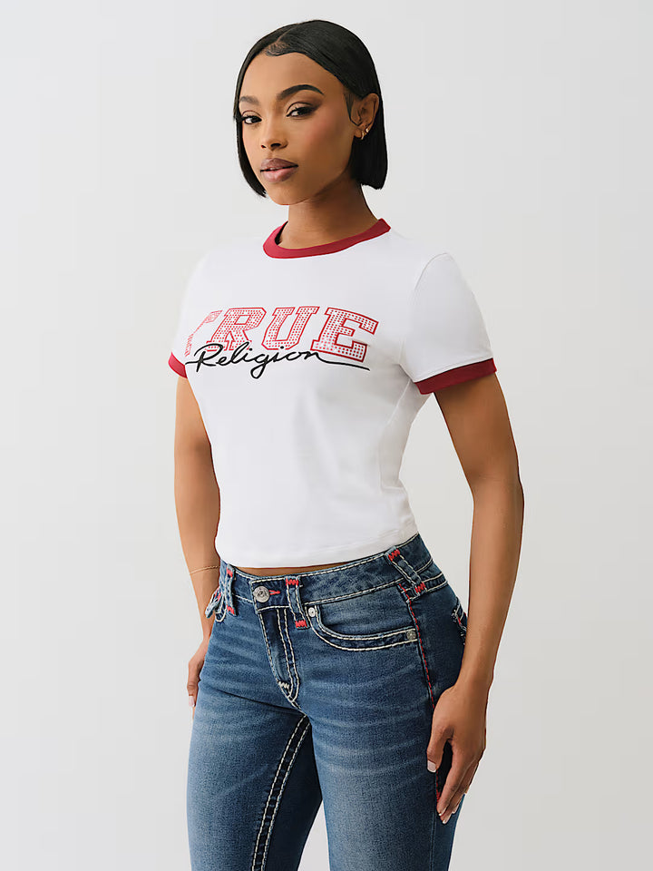 TRUE RELIGION CRYSTAL RINGER BABY TEE