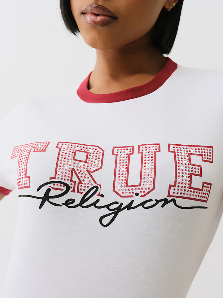 TRUE RELIGION CRYSTAL RINGER BABY TEE