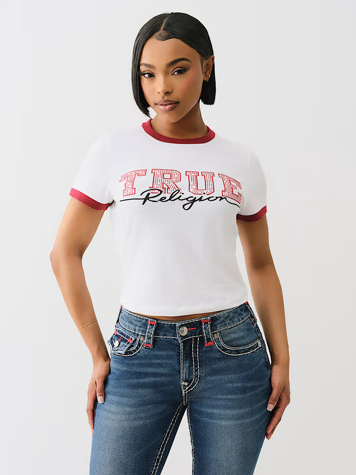 TRUE RELIGION CRYSTAL RINGER BABY TEE