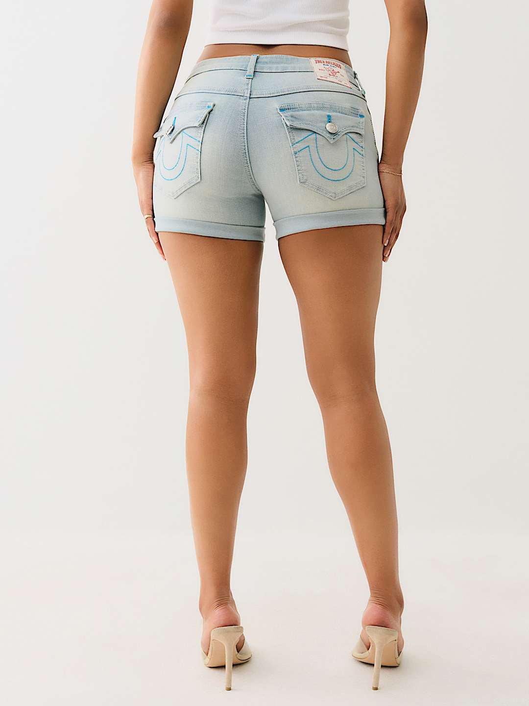 TRUE RELIGION ONLINE EXCLUSIVE JAYDE ROLLED FLAP SHORT