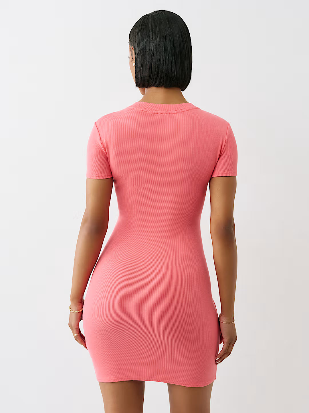 TRUE RELIGION RIBBED CRYSTAL HORSESHOE DRESS