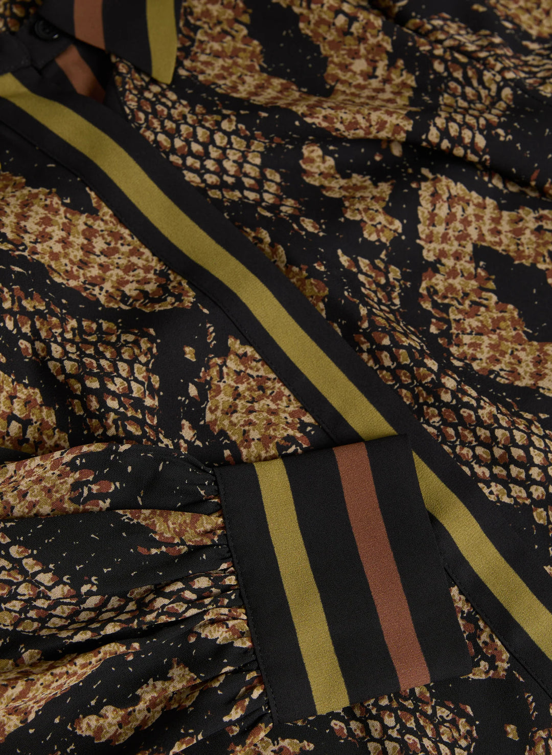 LAURA Snake Print Button-Up Blouse