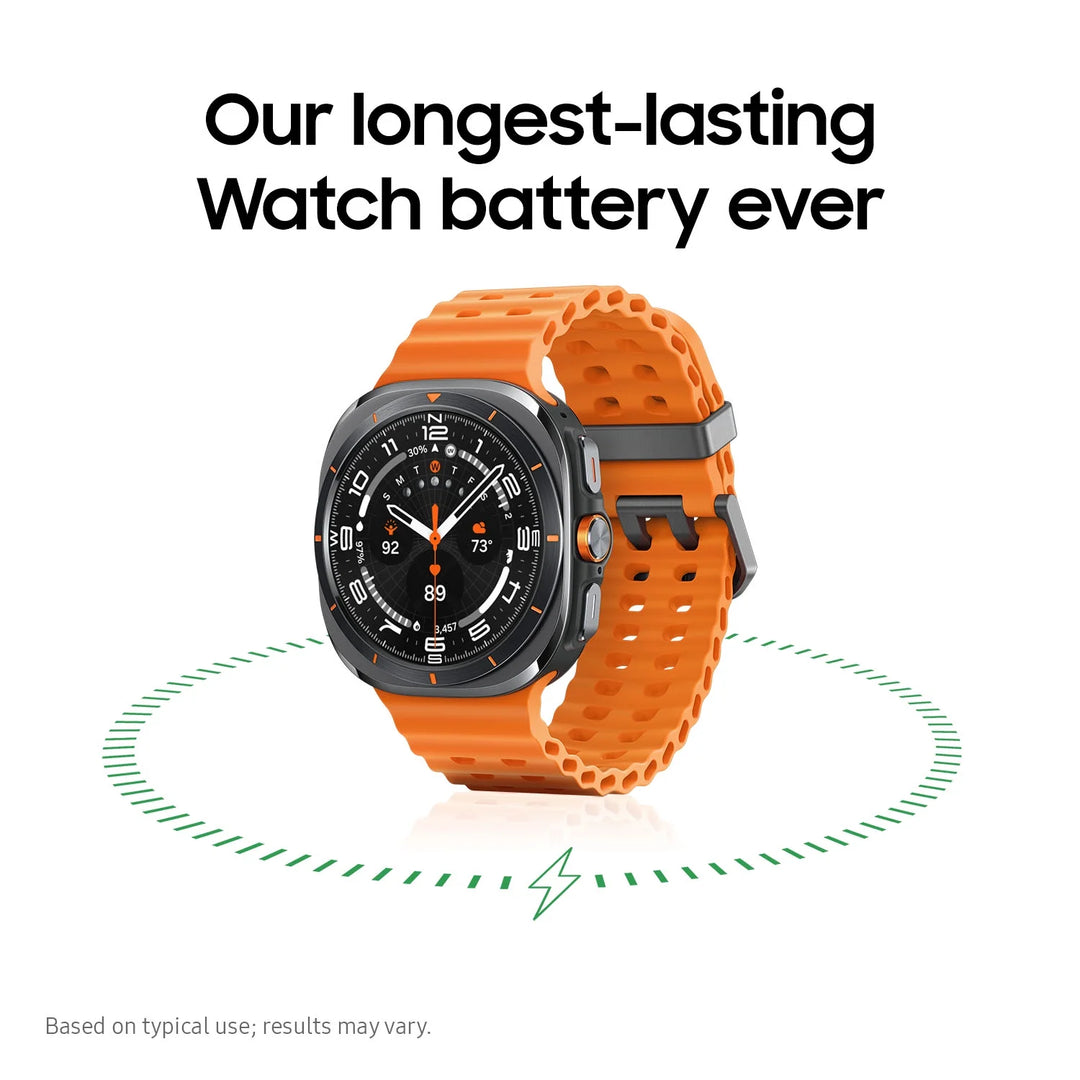 Samsung Galaxy Watch Ultra 47mm LTE Titanium Smart Watch, Titanium White, White Band