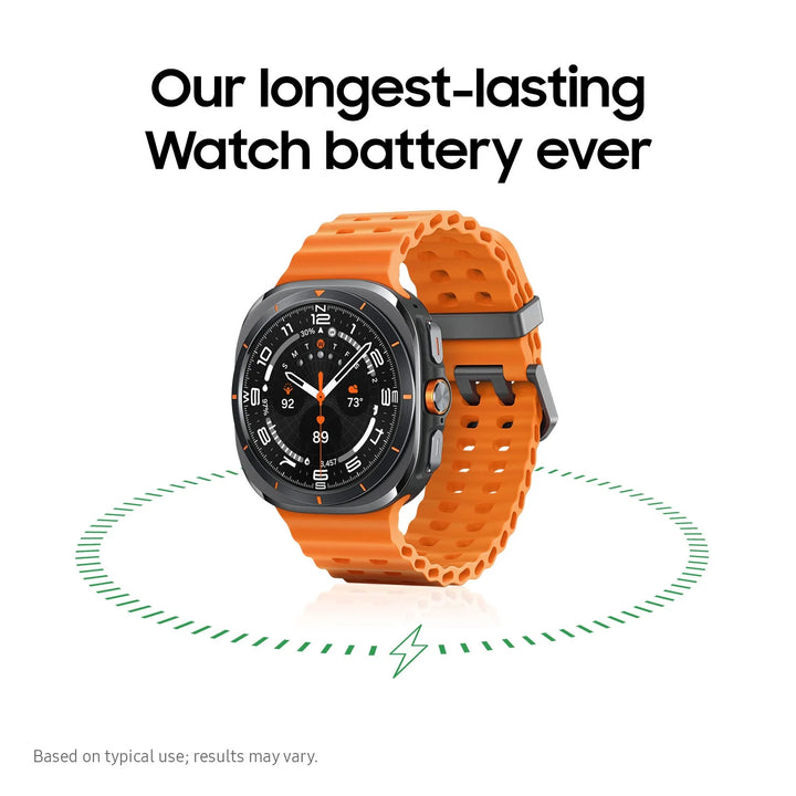 Samsung Galaxy Watch Ultra 47mm LTE Titanium Smart Watch, Titanium White, White Band