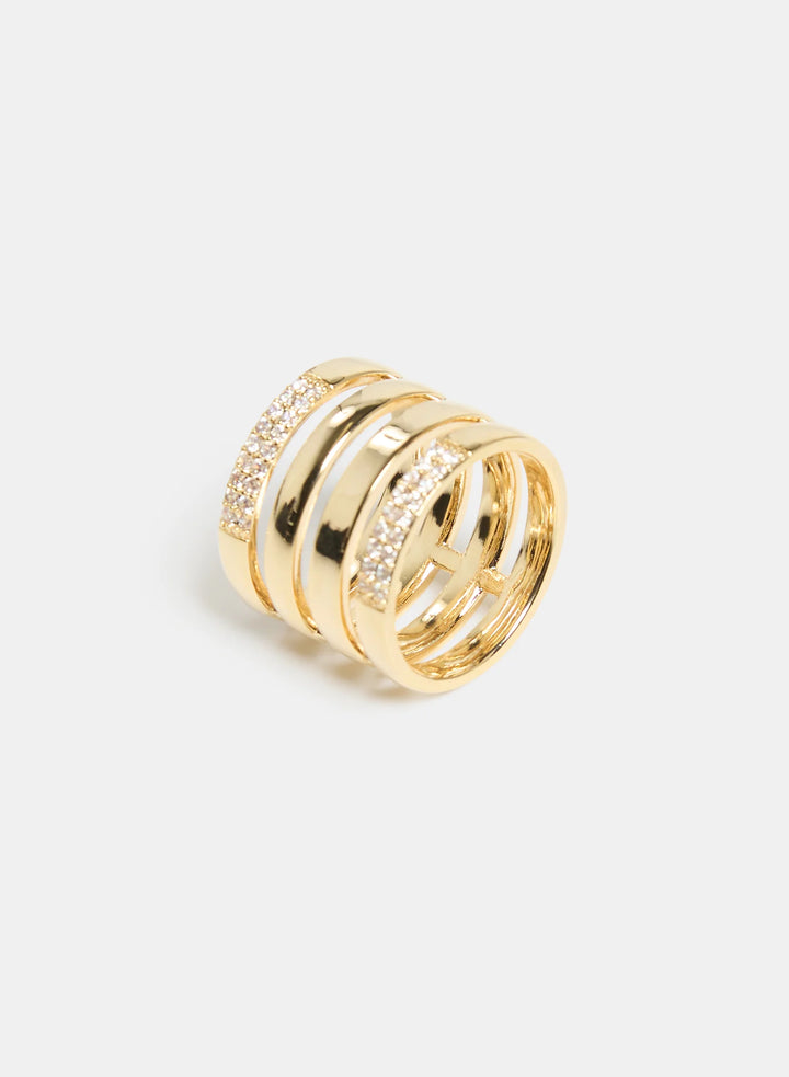Laura Tiered Crystal Band Ring
