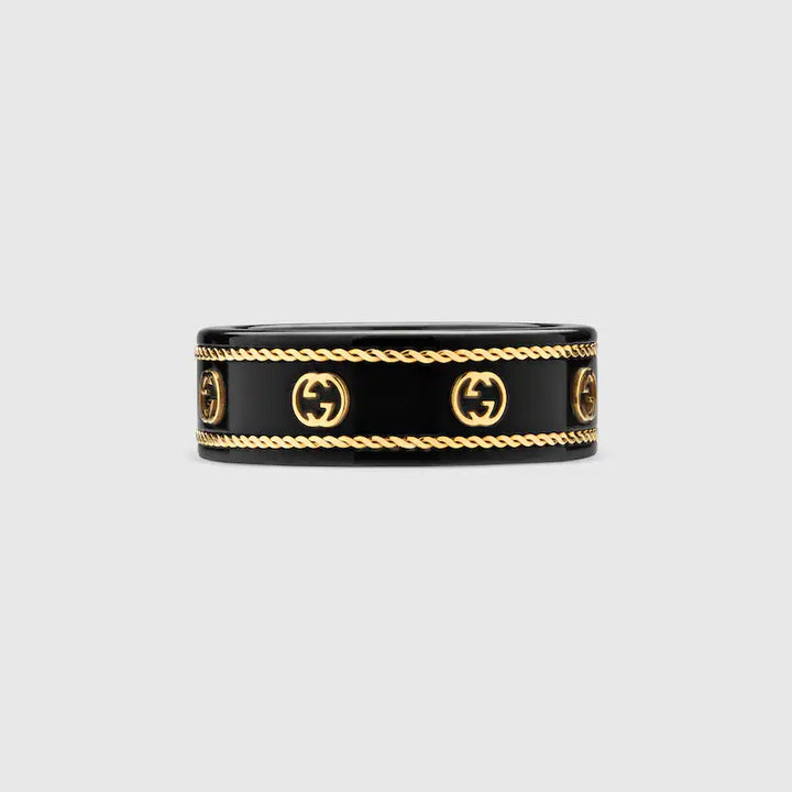 GUCCI ICON RING WITH YELLOW GOLD INTERLOCKING G