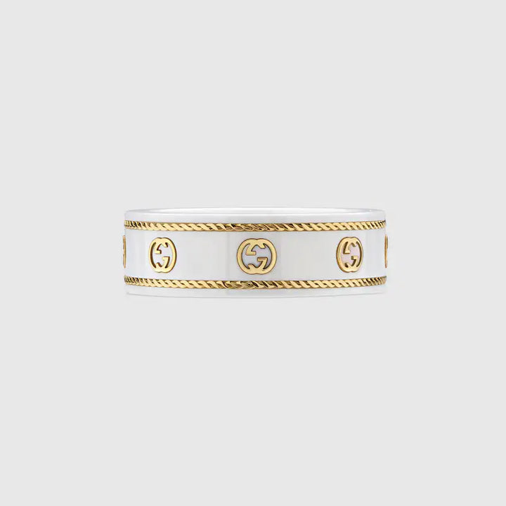 GUCCI ICON RING WITH YELLOW GOLD INTERLOCKING G