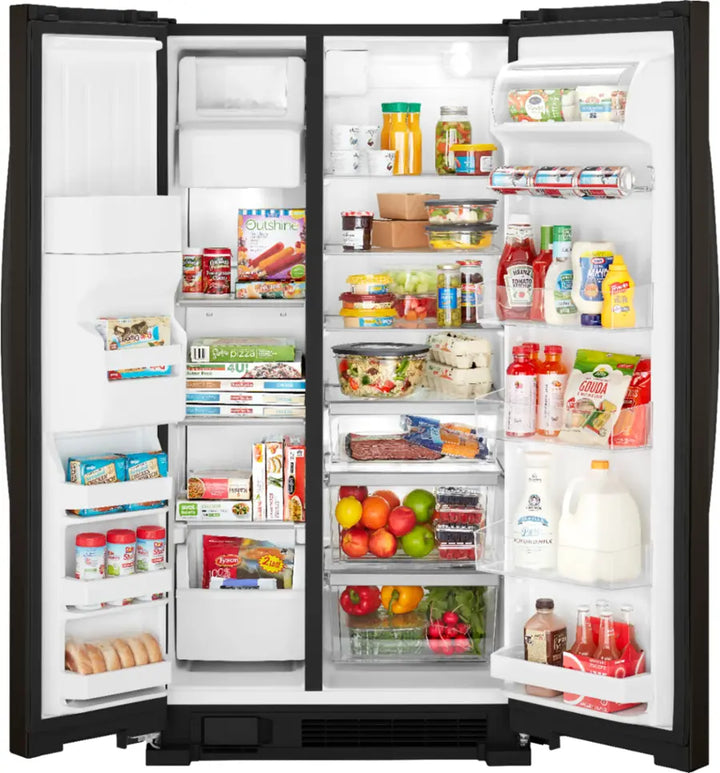 Whirlpool - 24.5 Cu. Ft. Side-by-Side Refrigerator - Black Stainless Steel with Printshield Finish