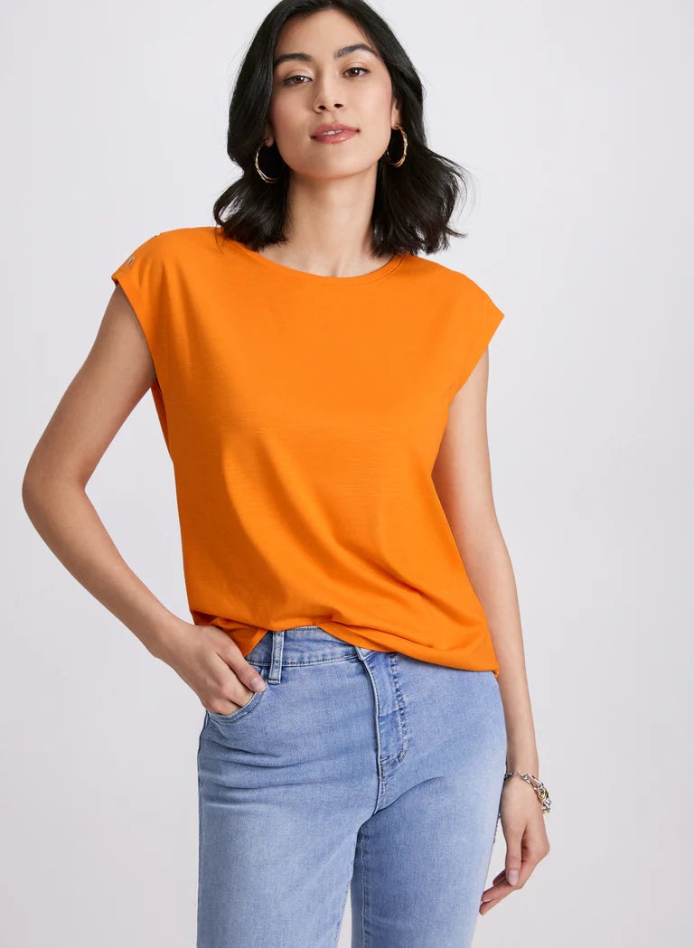 LAURA Metallic Button T-Shirt