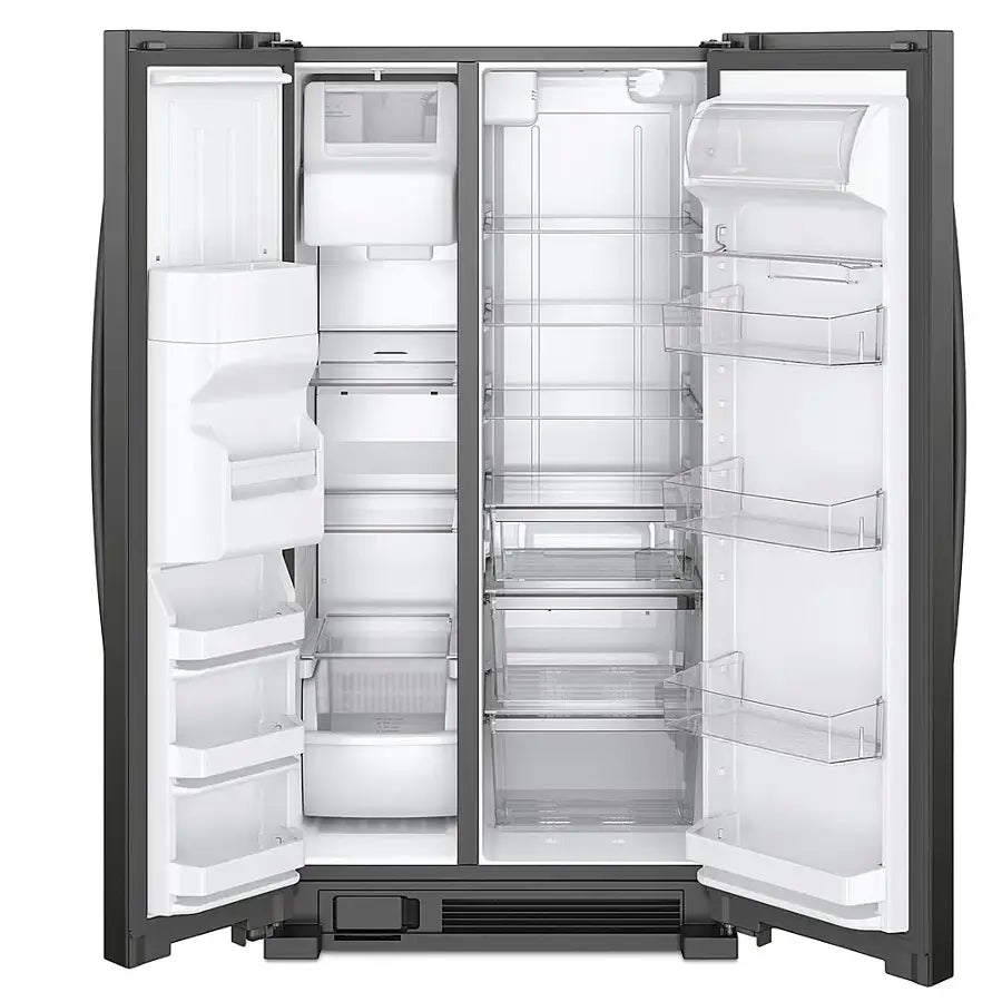 Whirlpool - 24.6 Cu. Ft. Side-by-Side Refrigerator with Water and Ice Dispenser - Black