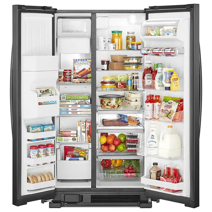 Whirlpool - 24.6 Cu. Ft. Side-by-Side Refrigerator with Water and Ice Dispenser - Black