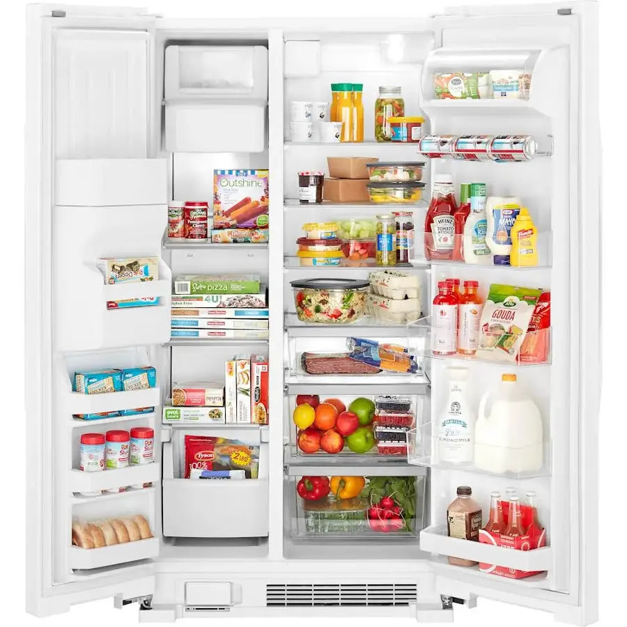 Whirlpool - 24.6 Cu. Ft. Side-by-Side Refrigerator with Water and Ice Dispenser - White