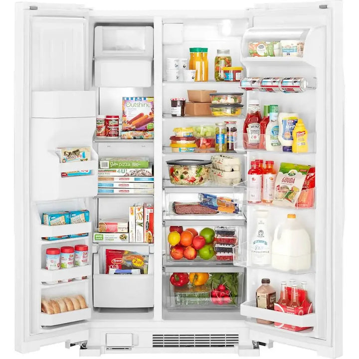Whirlpool - 24.6 Cu. Ft. Side-by-Side Refrigerator with Water and Ice Dispenser - White