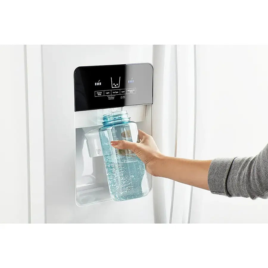 Whirlpool - 24.6 Cu. Ft. Side-by-Side Refrigerator with Water and Ice Dispenser - White