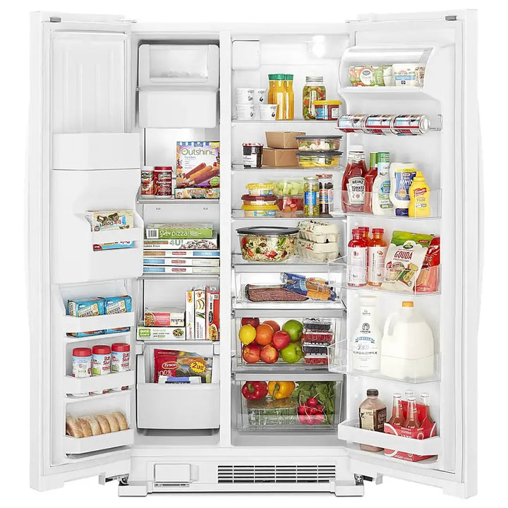 Whirlpool - 24.6 Cu. Ft. Side-by-Side Refrigerator with Water and Ice Dispenser - White