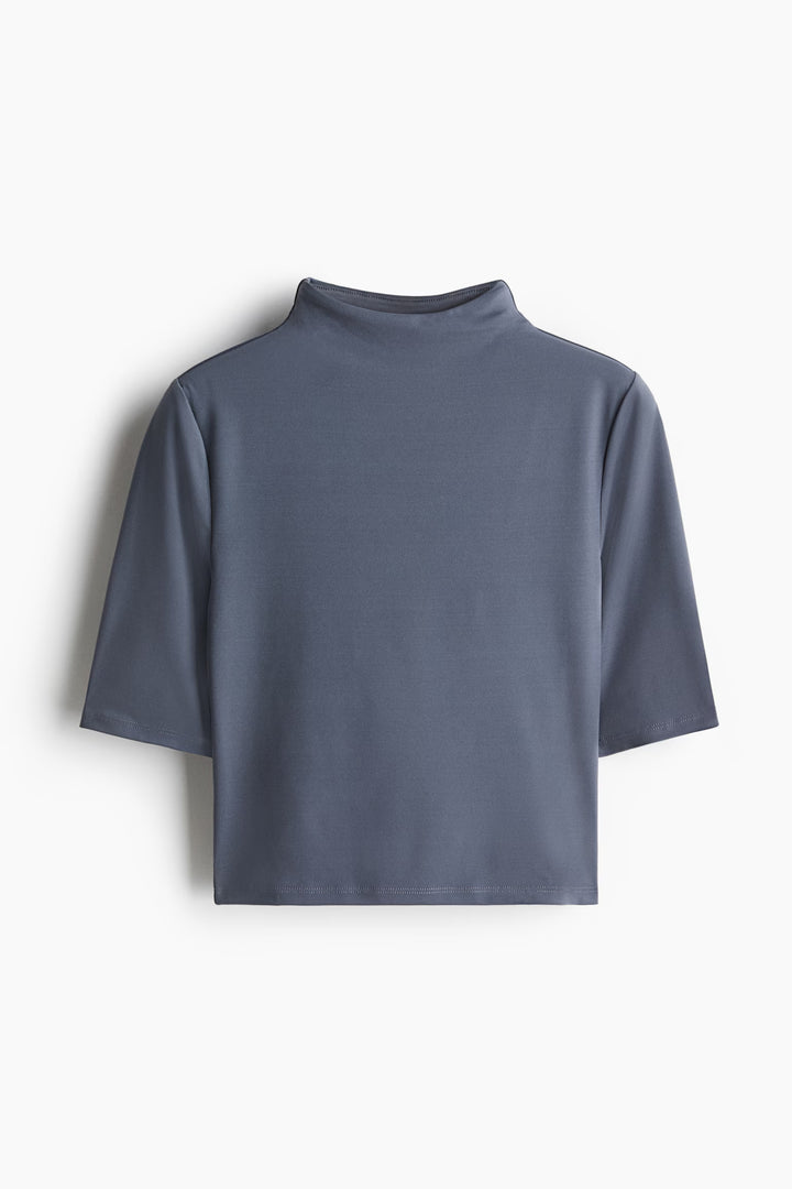 H&M Microfiber Mock Turtleneck Top