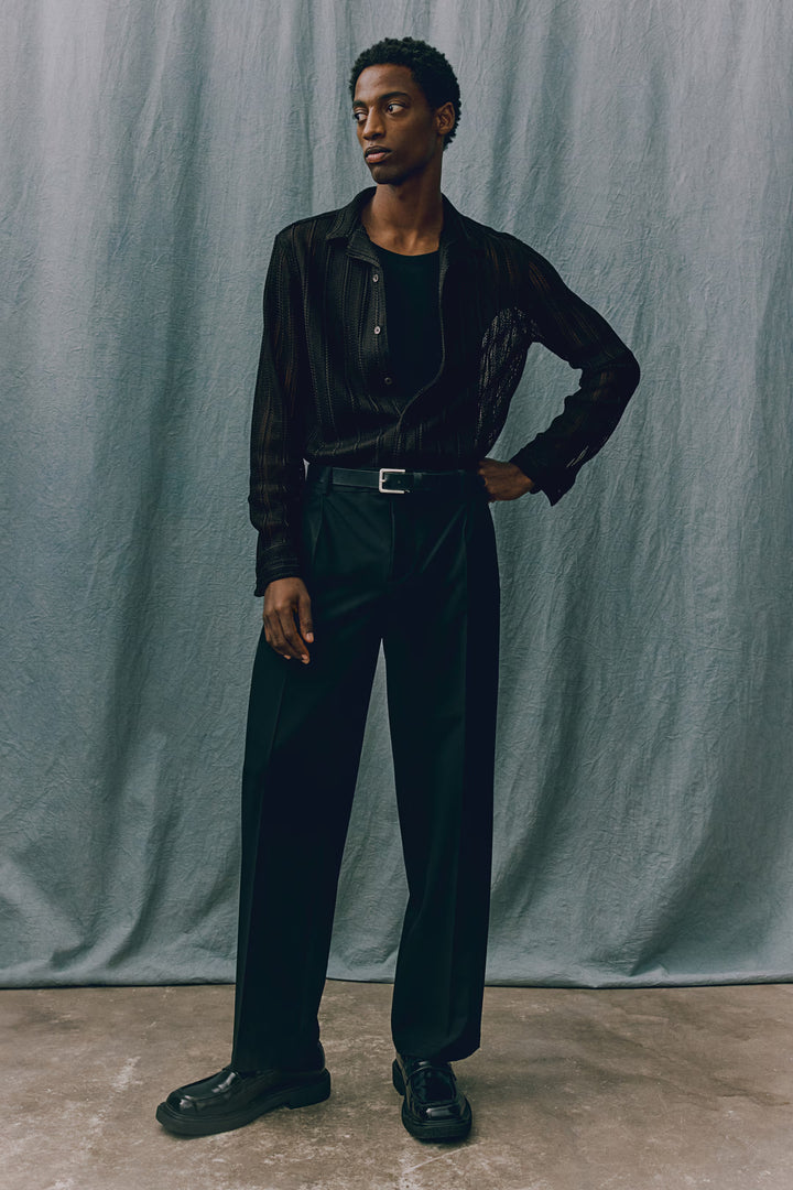 H&M Regular Fit Hole-Knit Resort Shirt