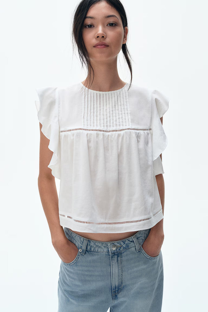 H&M Flutter-Sleeved Blouse