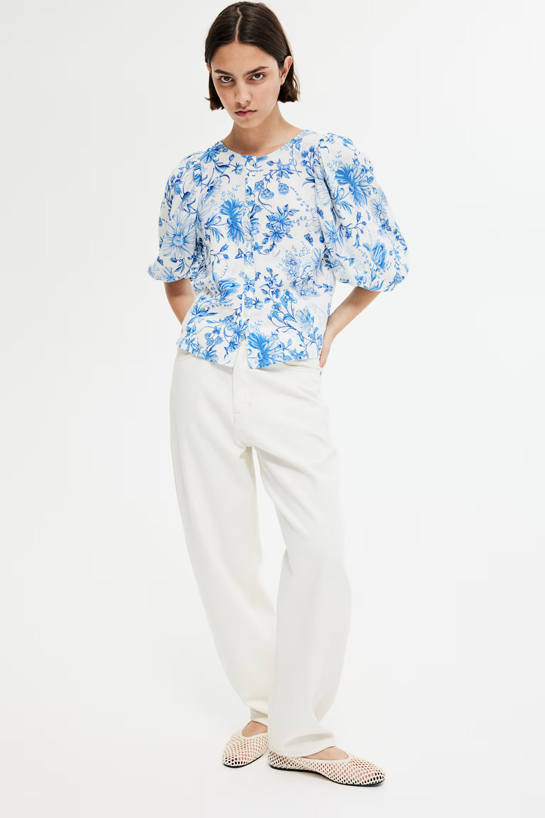 H&M Linen-Blend Blouse