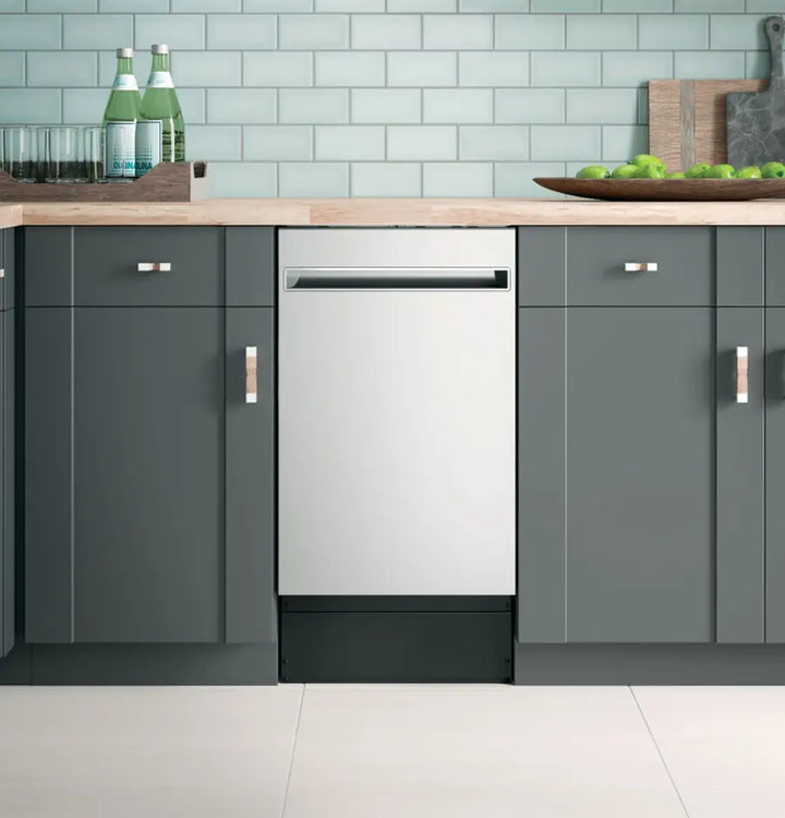 Haier - 18" Compact Front Control Smart Built-In Tub Dishwasher with 3-Level Wash and 47 dBA - Stainless Steel