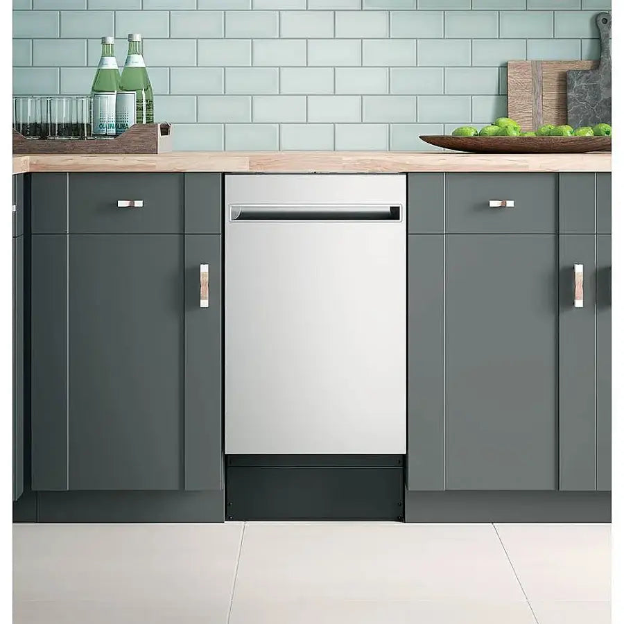 Haier - 18" Compact Front Control Smart Built-In Tub Dishwasher with 3-Level Wash and 47 dBA - Stainless Steel