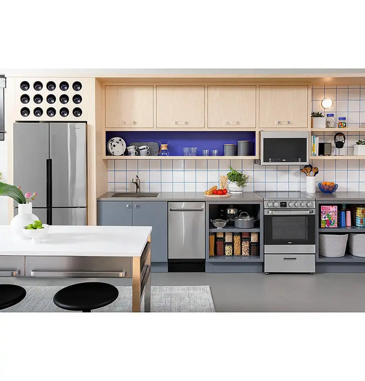 Haier - 18" Compact Front Control Smart Built-In Tub Dishwasher with 3-Level Wash and 47 dBA - Stainless Steel