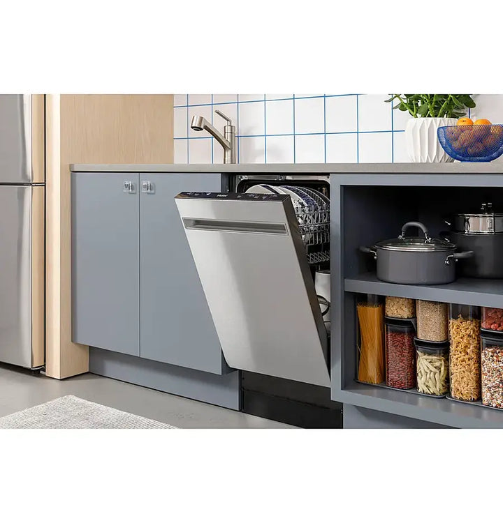 Haier - 18" Compact Front Control Smart Built-In Tub Dishwasher with 3-Level Wash and 47 dBA - Stainless Steel