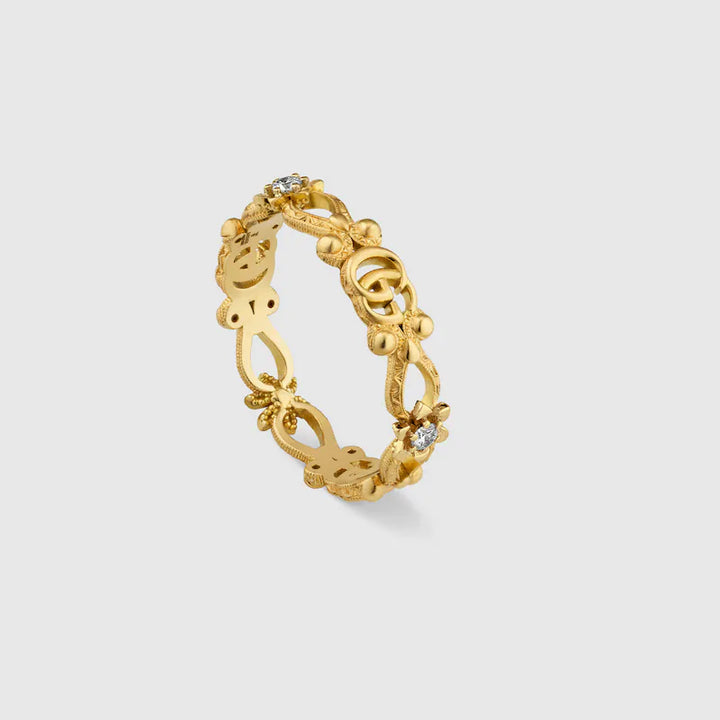 GUCCI FLORA 18K RING WITH DIAMONDS