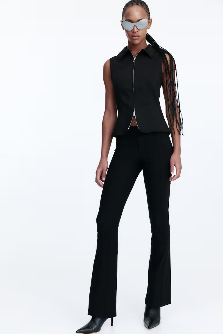 H&M ZIP-FRONT SLEEVELESS TOP WITH COLLAR