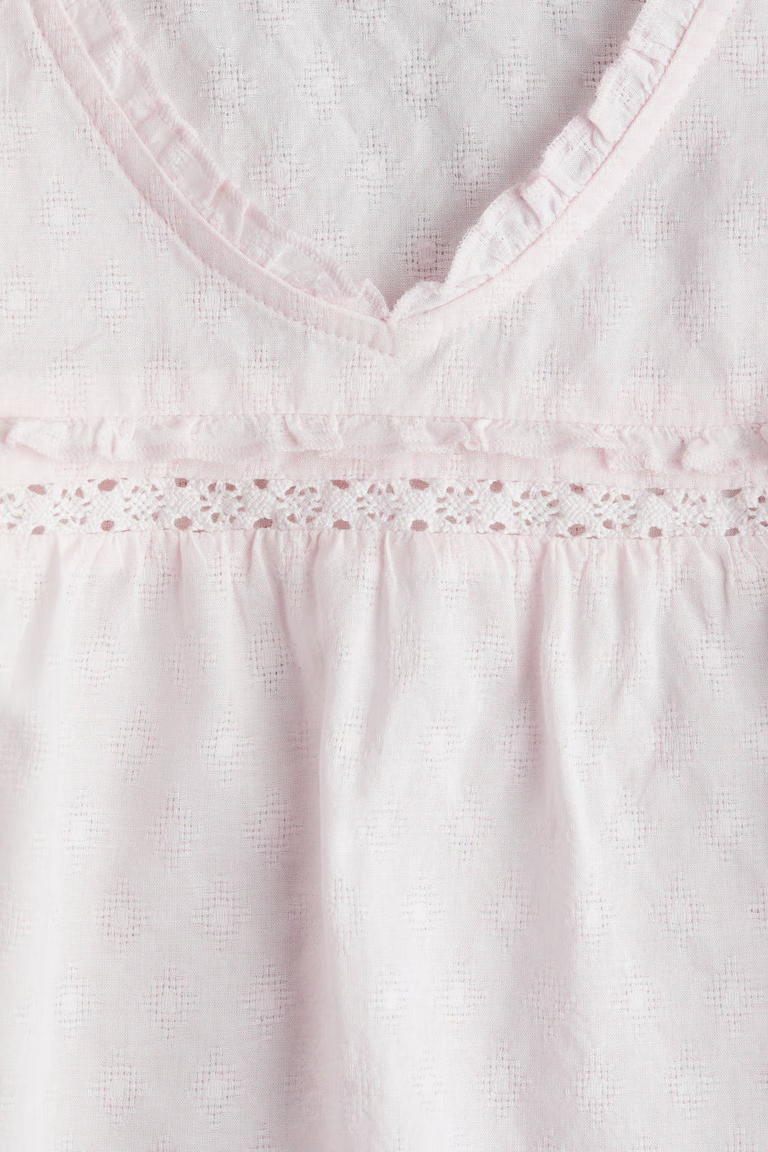 H&M Ruffle-Trimmed Cotton Blouse