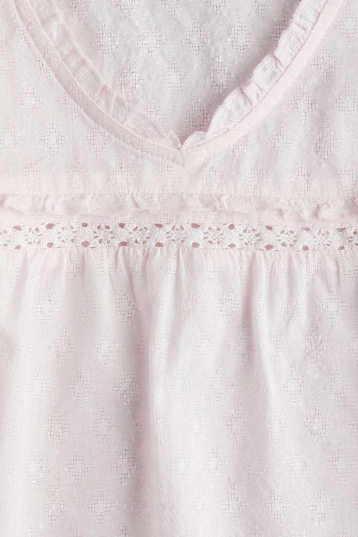 H&M Ruffle-Trimmed Cotton Blouse