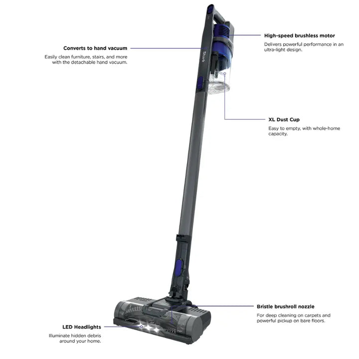 Shark - Pet Cordless Stick Vacuum with XL Dust Cup, LED Headlights - Blue Iris
