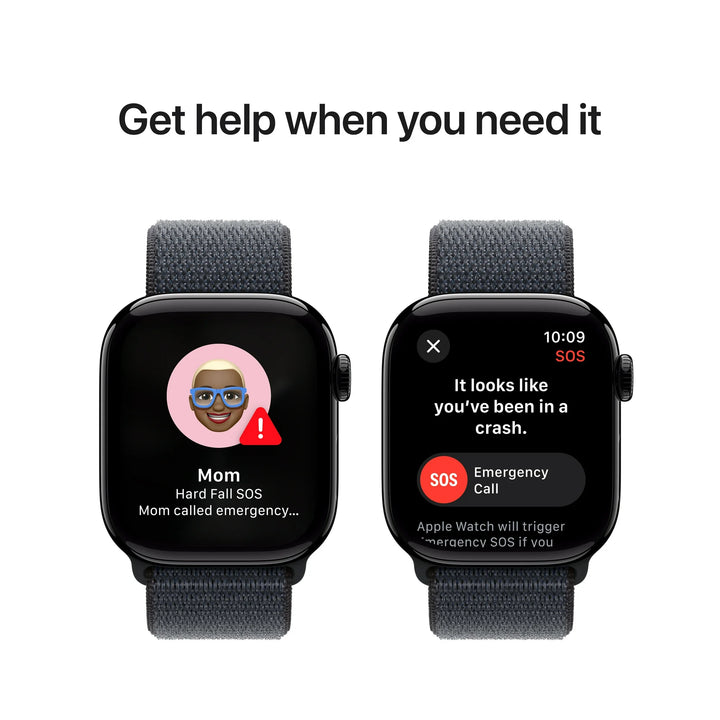 Apple Watch Series 10 GPS + Cellular 46mm Jet Black Aluminum Case with Ink Sport Loop